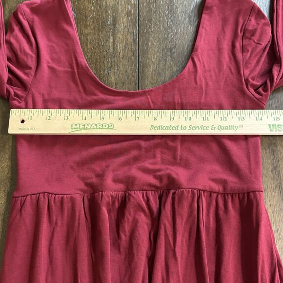 A New Day Women's Long Sleeve Knit Ballet Maxi Dress Burgundy Size Small - NEW! - Picture 5 of 13